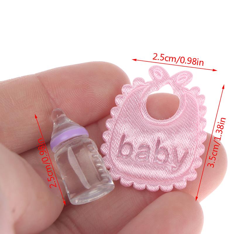 1:12 Puppenhaus Miniatur Babyflaschen Schnuller Lätzchen Set Kinderzimmer Zubehör Geschenk