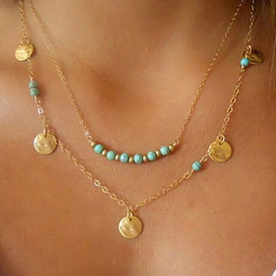 Ketting Prachtig Slijtvast Dames Meerlaags Blad Hart Hanger Ketting voor Feest