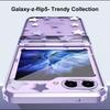For Samsung Galaxy Z Flip 5 4 3 Case Electroplating Transparent Starry Sky Flat Hinge Full Wrap Drop Cover For Flip5 Flip4 Flip3