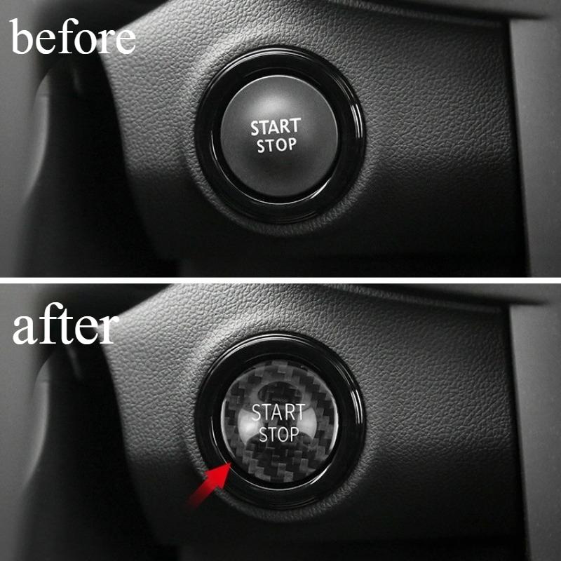 For Renault Megane 3 2 Clio 4 Car Captur Engine Start Stop Button Cover Real Carbon Fiber Sticker 2013 2014 2015 2016 2017 2018