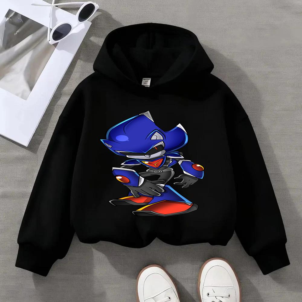 Boys Girls Sonic The Hedgehog Kids Sweatshirt Print Long Sleeve Casual Pullover Children's Cartoon Top