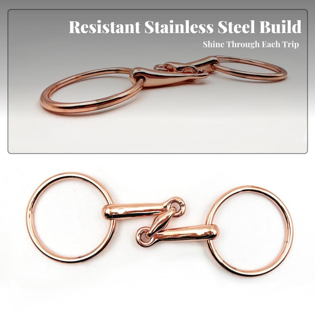 Sanftes Gebiss mit zwei Ringen | Rostbeständig, Gebrochenes Gebiss, für den täglichen Reitsport Rose