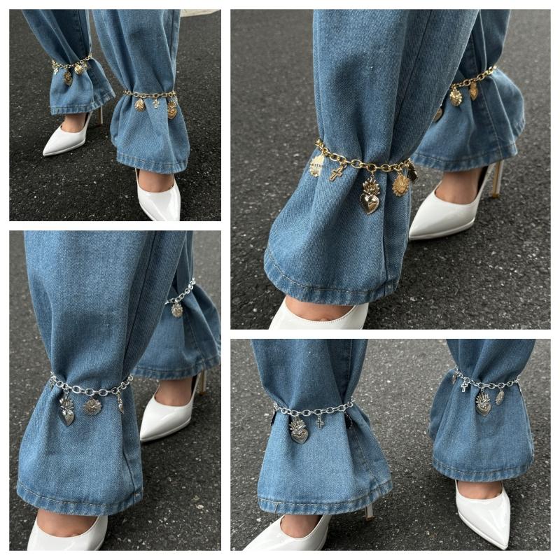 Personalized Metal Imitation Pearl Heart Chain  Foot Ankle Beach Party Jewelry For Women Girl Foot Bracelet Anklet Gifts