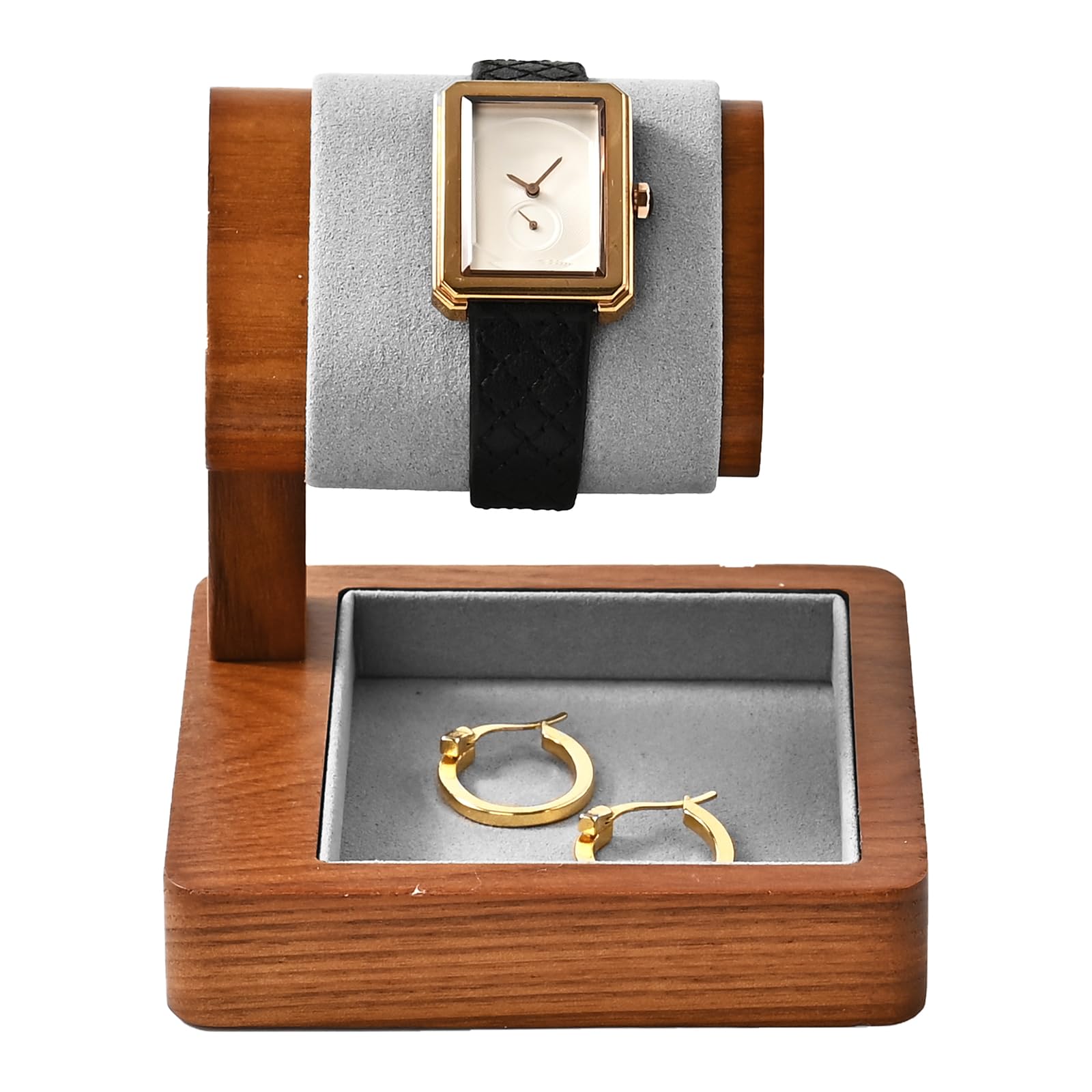 Oirlv Подставка для часов SM23606 Деревянные часы Совместимо с eligible invoices, (Серый), Подставка 1 шт., Портативная, Дисплей, Хранение, Фотография, Роскошная, серый