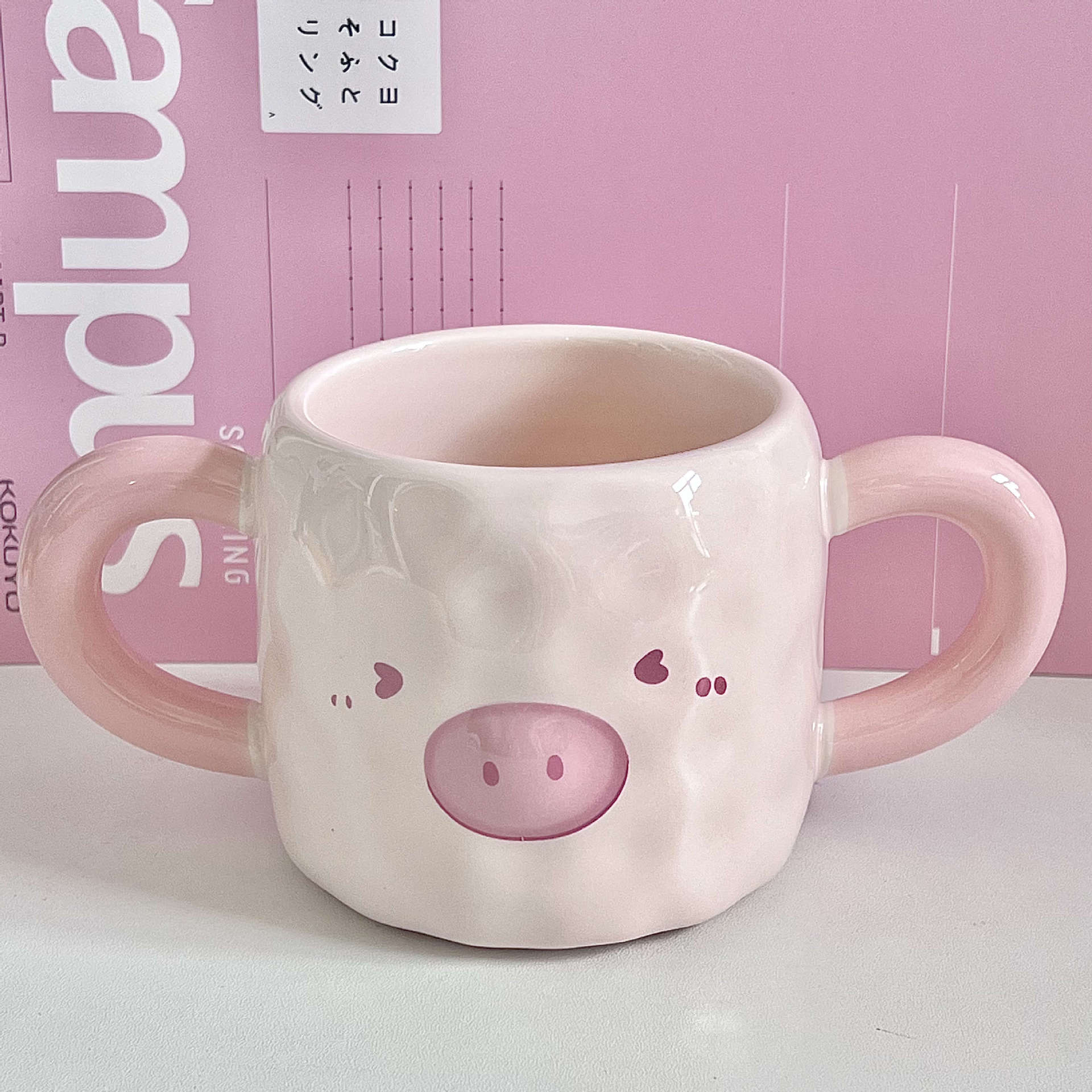 

Подарок на день рождения для девочек Милая керамическая чашка в виде поросенка Кружка большой вместимости с крышкой Подарок-сувенир для лучшей подруги Подарочная коробка 401-500ml