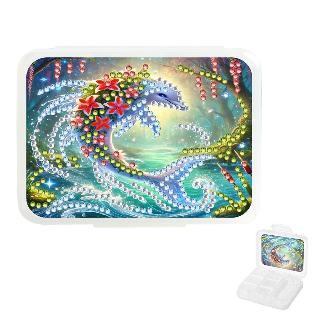 Diamond Art Pill Box Mini Travel Portable Storage Box Rectangular Medicine Box Diamond Painting DIY Blingbling Pill Case Pastill