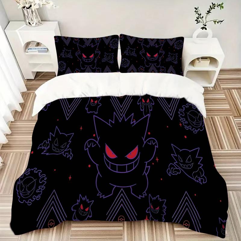 Neon Dark Ghost Printed 3pcs Bedding Set Soft Microfiber 1 Duvet Cover And 2 Pillowcases Home Bedroom Decor Xmas Gift Q1795
