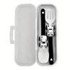 Youngsters's Simple and Cute Cartoon Sports Car Fork and Spoon Youngsters Youngsters's Fork and Spoon Fruit Independent Eating Cartoon Tableware