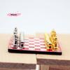 1/12 Scale Magnetic Mini Chess Board Game Red Table Model Scene Decoration for Dollhouse Simulated Accessories