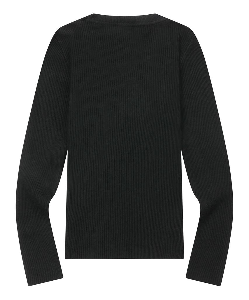 Mucent Arimo Round Neck Crop Ribbed Knit (3 Colors)