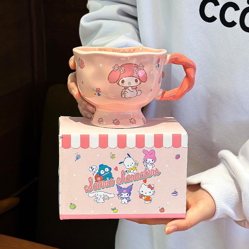 Sanrio Hello Kitty Birthday Mug - Cute Gift for Girlfriend, Souvenir Couple Water Cup