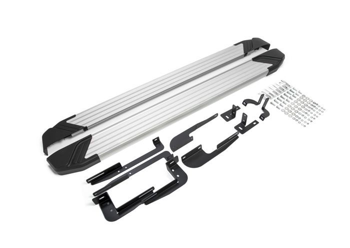 J&;J Automotive | Premium aluminium terskel stigtrinn med Kia Sportage SL 2010-2015, 2 stk Stigtrinn med ABE-sertifikat