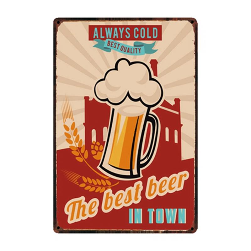 [ WellCraft ] Free Beer Tomorrow Ice Cold Beer Served Here Metal Sign Posters Art Vintage Mural Painting Custom Decor WW4