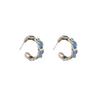 Trendy Woven Denim Ear Studs: Luxury Clip-On Earrings for a Slimming Look