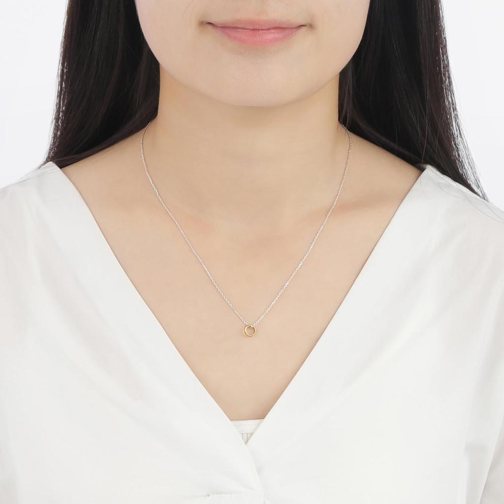 Pure Gold 24k Platinum Baby Ring Charm Pendant 24k Pure Gold Charm Pendant Pt999 Pure Platinum Gold Chain [KAZURI] (Pure 999) Necklace, Baby-Ring