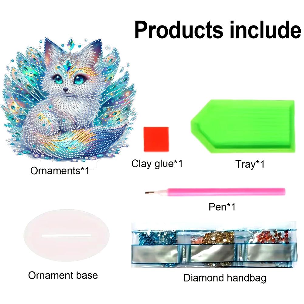 Acrylic Special Shape Leopard Diamond Painting Desktop Ornaments Kit 5D DIY Diamond Art Tabletop Decorations Bedroom Table Decor
