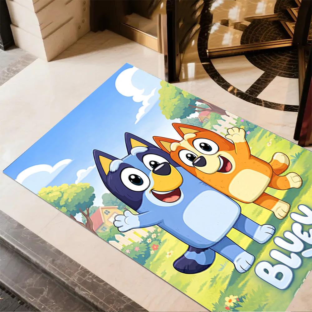Bluey Friends Adventure Floor Mat Perfect for Kitchen Dining Room Entryway Foyer Anti-slip Rug Office home decor Perfect Gift for Women/Men