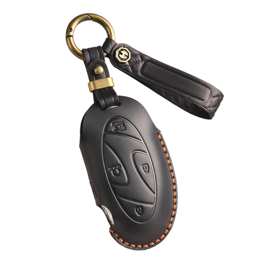 The New Retro Key Bag Is Suitable for Korean Hyundai Car Key Cover, Purely Handmade High-end Protective Shell Buckle, Cowhide.
