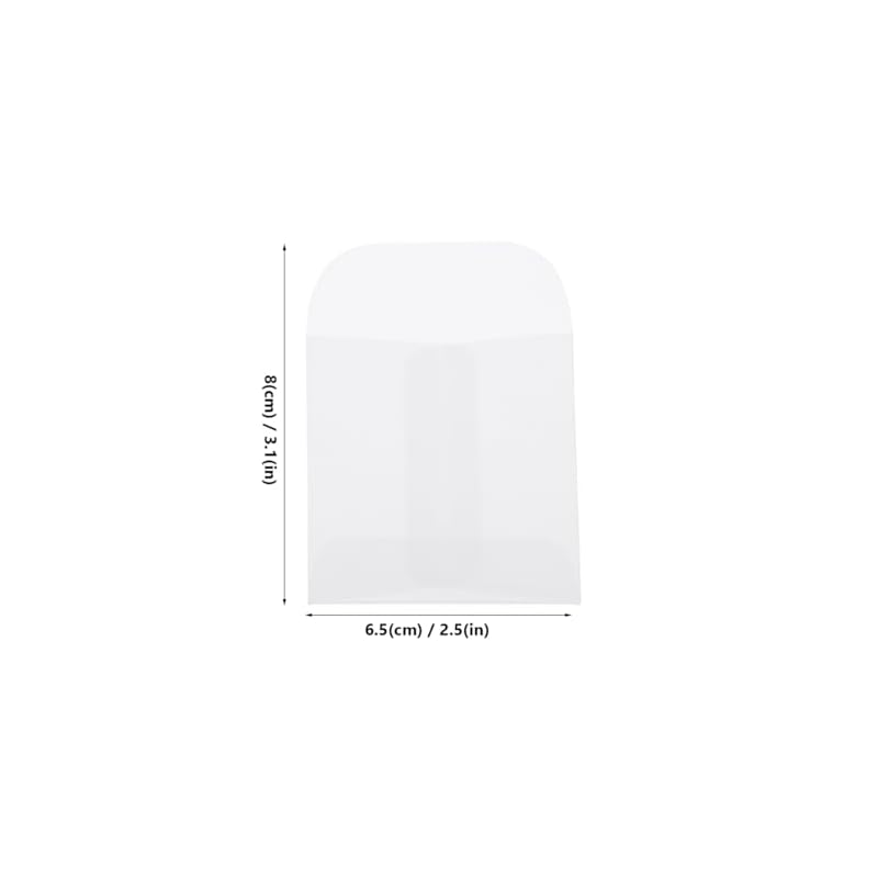 WRITWAA Transparent Envelopes, Pack of 50, Ring Envelopes, Paper, Vegetable Parchment Material, Small Wrapping Bags, Perfect for Storing Jewelry and