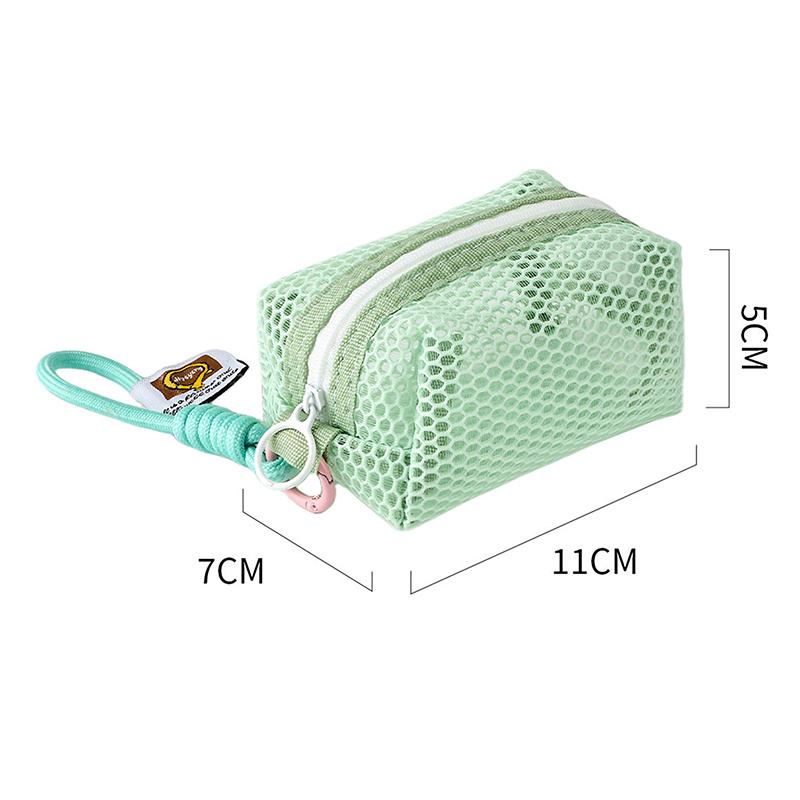 Square Mesh Cosmetic Bag Mini Coin Purse Portable Square Cosmetic Storage Bag With Zipper Multi-Purpose Sundries Bag