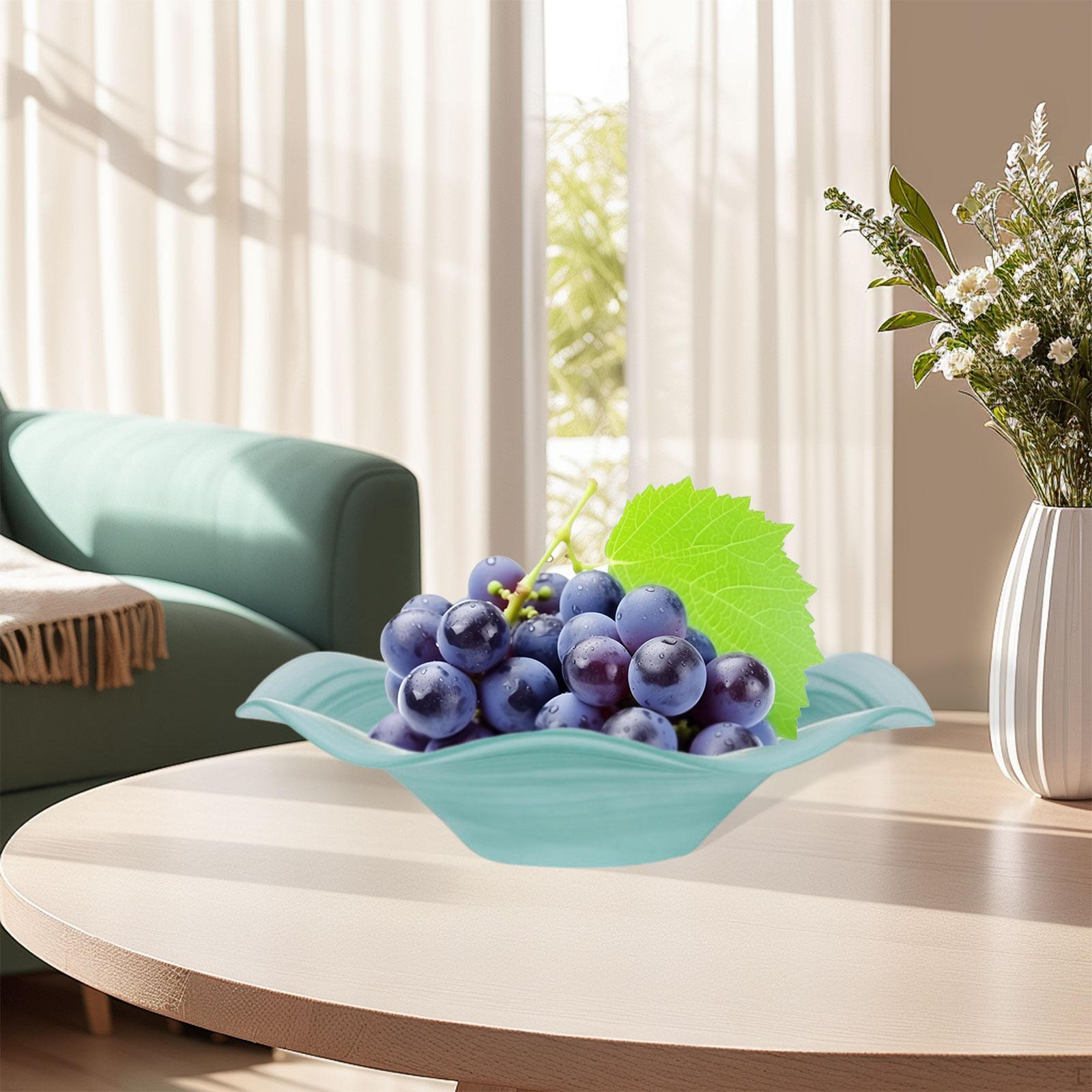 

Glass Fruit Bowl Centerpiece Candy Dish Farmhouse Modern Dessert Plate Snack for Cookies зелёный