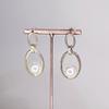 S925 Silver Geometric Pearl Stud Earrings - Elegant Long-Style Fashion for Women