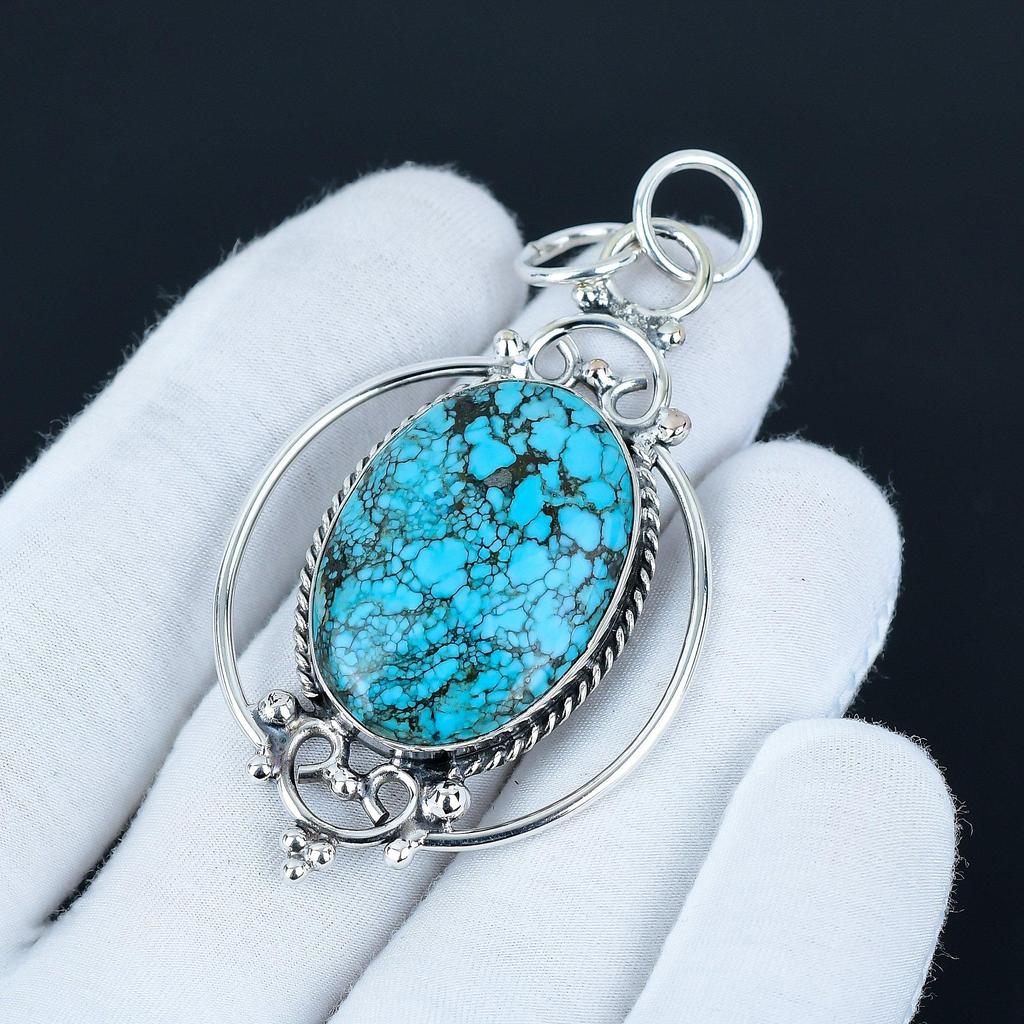 Turquoise Pendant Gemstone Pendant 925 Sterling Silver Pendant Handmade Jewelry Pendant For Gift Healing Stone Amazing Pendant