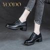 Women Students Spring, Summer, Autumn Thick Sole High Heel Natural Leather Casual Shoes