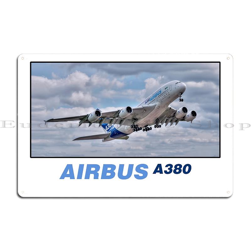 

Qatar A350-1000 in flight Airbus A380 Take-Off Metal Club Party Wall Design Tin Sign Poster 40x30cm