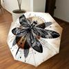 1 szt. Parasol z motywem ważki, automatycznie otwierany/zamykany, wiatroodporny, 8-żebrowy, wytrzymały czasza, trwałe żebra, modny design, akcesorium zewnętrzne, zabawny nadruk