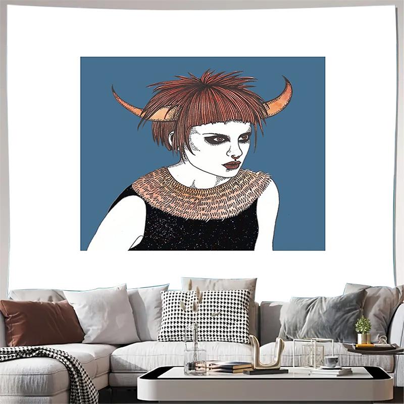 

Gothic tapestry wall hanging dark academia decor witchy aesthetic room art vintage horror tapestry spooky home decor mystical wa 74x94cm(29x37in)