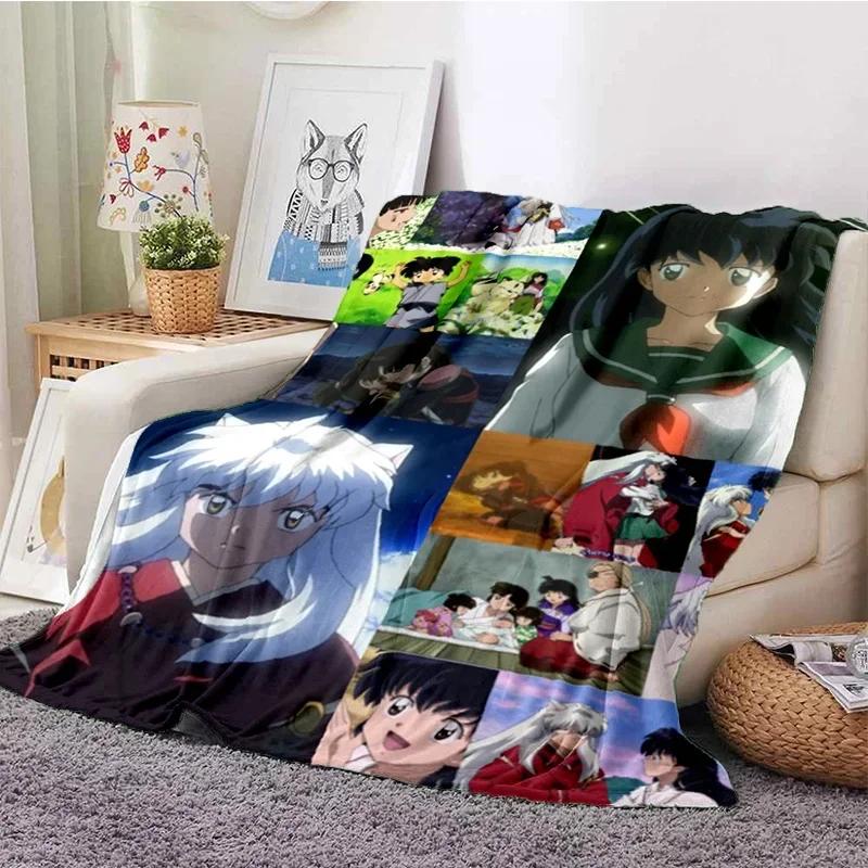Anime Inuyasha Throw Blanket Soft Flannel Thin Blankets for Bed Sofa Cover Bedspread Picnic Cooling Gift Home Deco