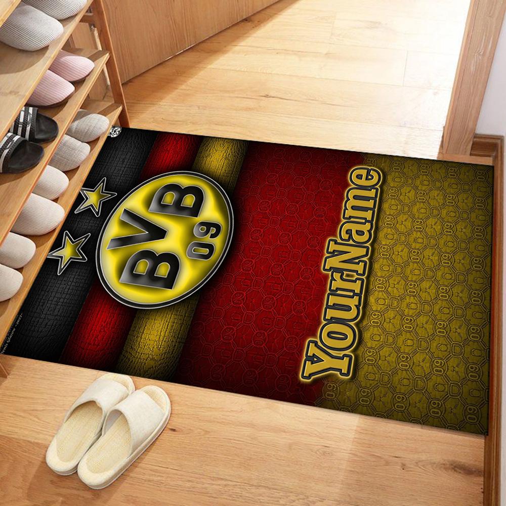 Borussia Dortmund Personalized Name Floor Rug Office Rug Perfect for Hallway Dining Room Dormitory Playrooms Antislip Carpet Decorate Offices