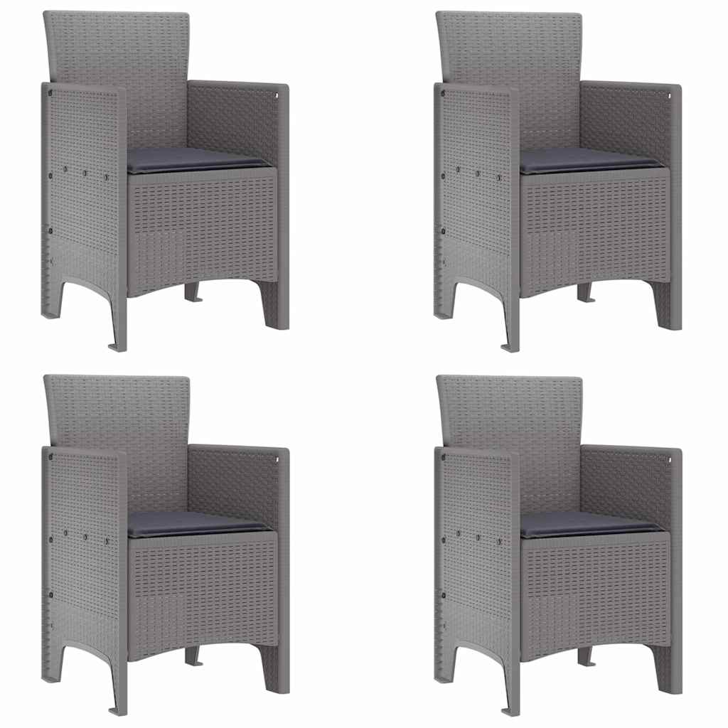Garden Chair 4 Pcs Light Grey 53 X 49 X 85 Cm Polypropylene