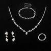 Bridal Jewelry Set With Crystal Necklace Earrings Bracelet For Women Wedding Accessories