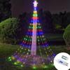 LED Outdoor Lights String Pentagram Waterfall Lights Strip Tree Lantern Gift Patio Lights Decor Patio Porch Christmas Wedding