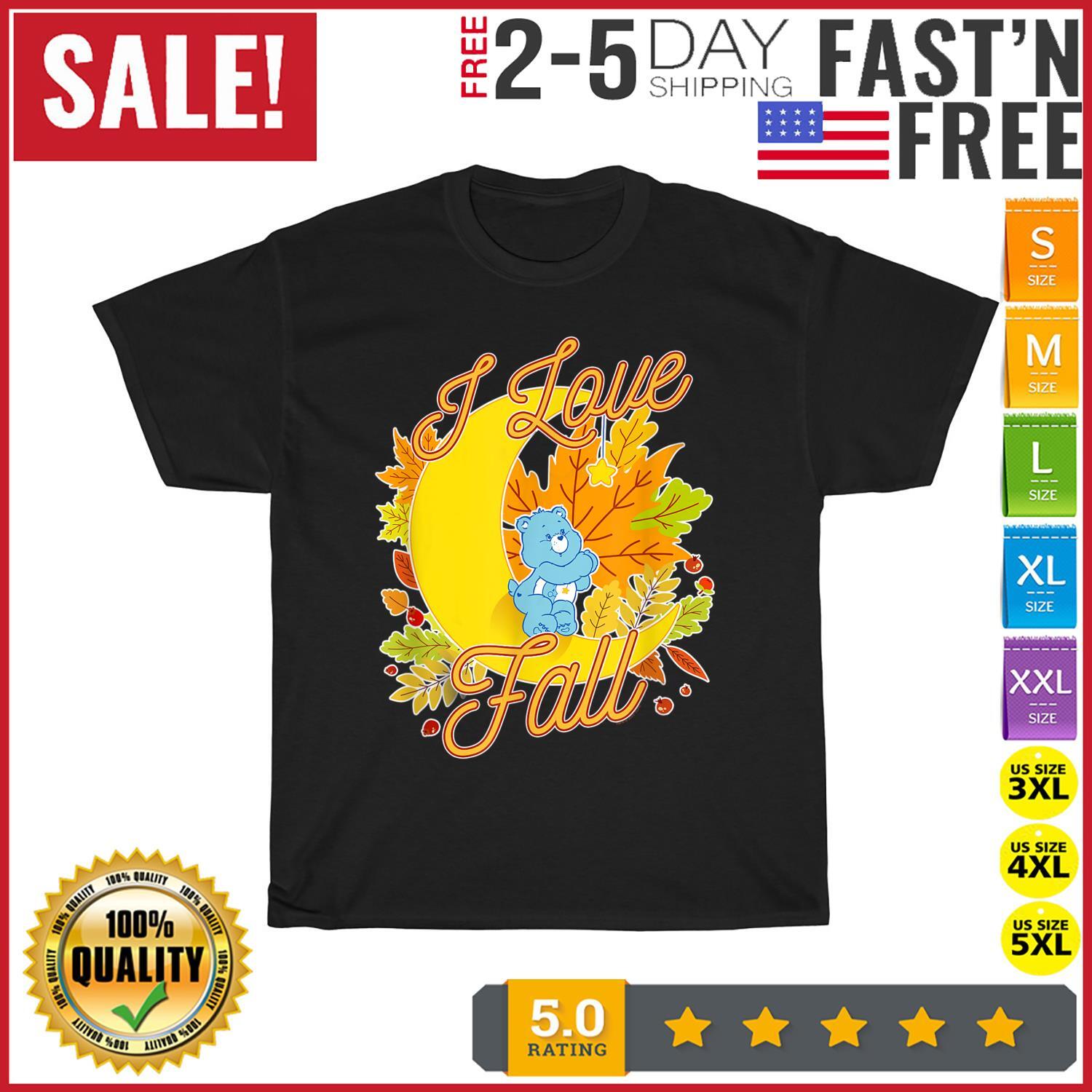 Care Bears Thanksgiving Bedtime Bear I Love Fall Vintage T Shirt Mens Womens Tees Top Men Women NEW M