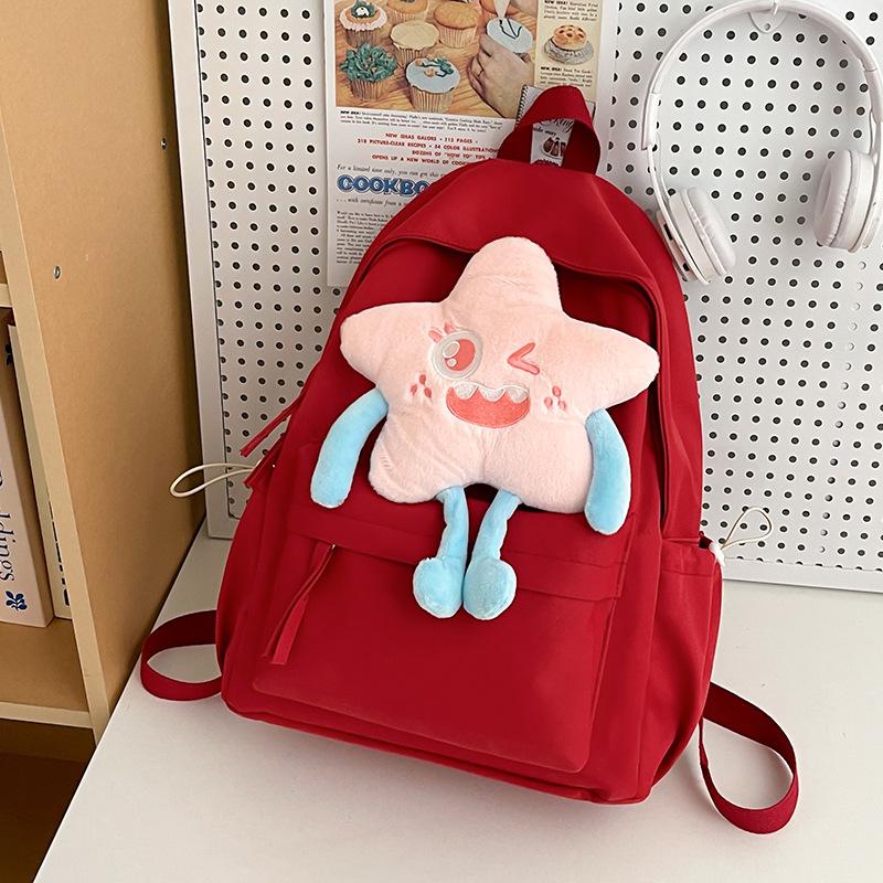 

Cute cartoon star schoolbag female new high value college style children primary school students class travel backpack