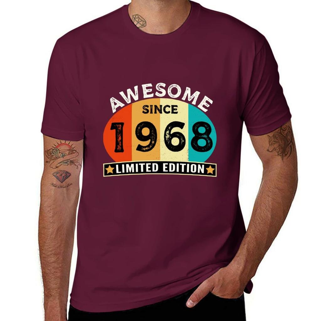 54th Birthday Vintage Awesome Since 1968 Limited Edition T-Shirt Plain Quick Drying Men T Shirt