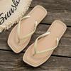 Flip flops for women's summer fashion 2025 new flat bottomed clip toe sandals beach shoes