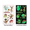 10Pcs Christmas Tattoo Stickers Waterproof Glow-in-the-dark Cartoon Stickers for Kids Festive Party Supplies