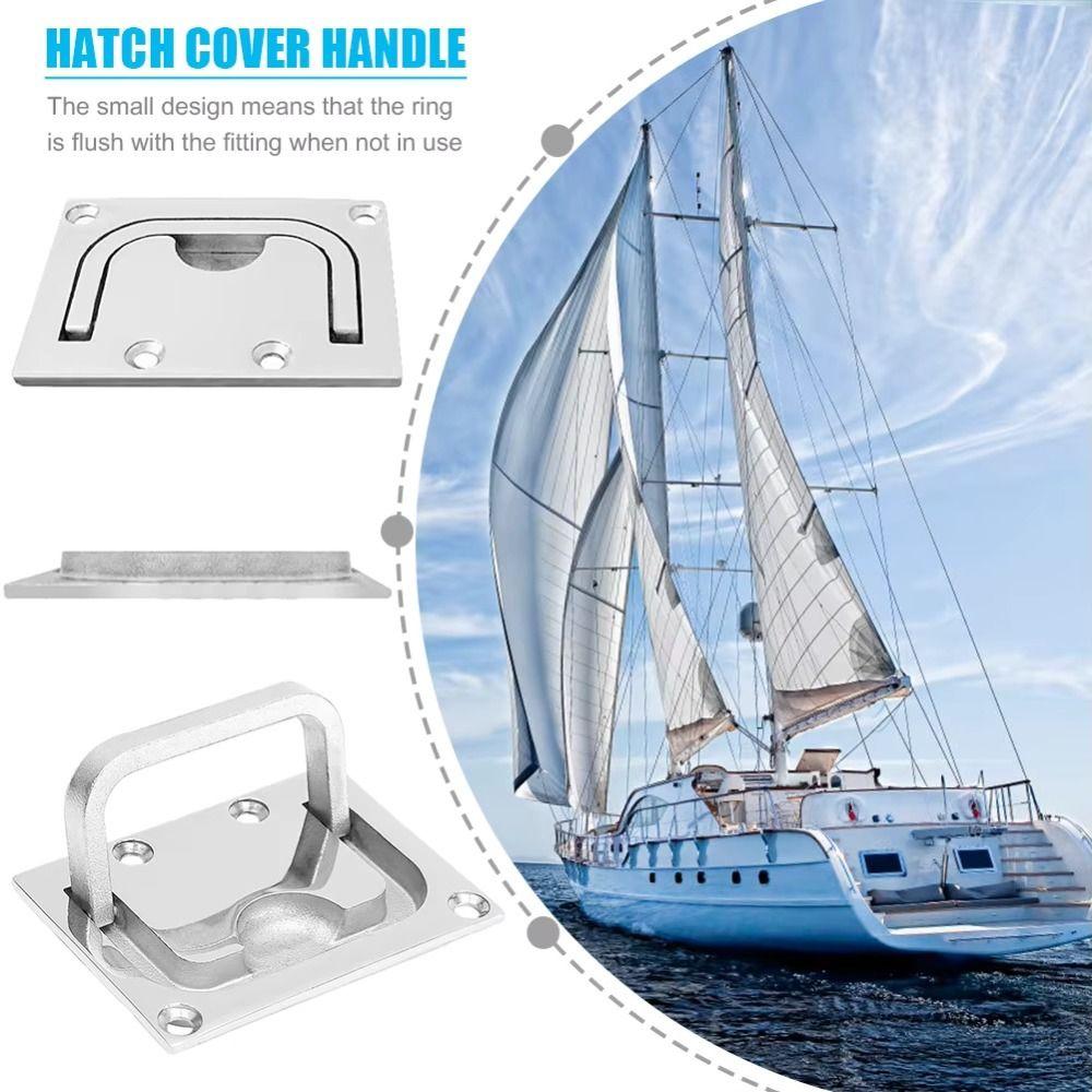 316 Stainless Steel Marine Hardware Square Shape Boat Hardware Handle Flush Lift Handle Floor Lock