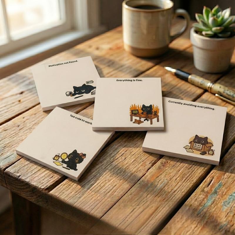 200sheets Relatable Sticky Notes | "Everything is Fine" & "Motivation Not Found", Funny Office Stationery for School Supplies
