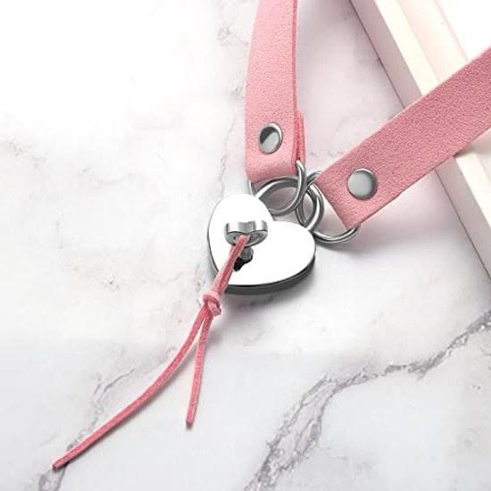 Aroncent Collar Choker Leather Necklace Womens Cute Stylish Punk Rock Harajuku Party Cosplay Event Lolita Fashion Accessories