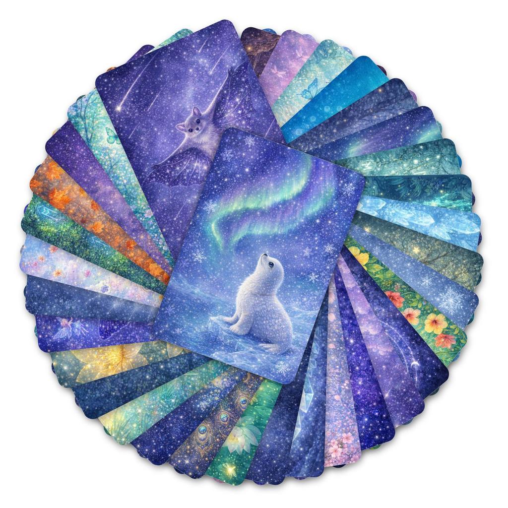 36 Fantasy Animal Illustration Style Cards, Creative Colorful Decoration Can Be Handwritten Message Card