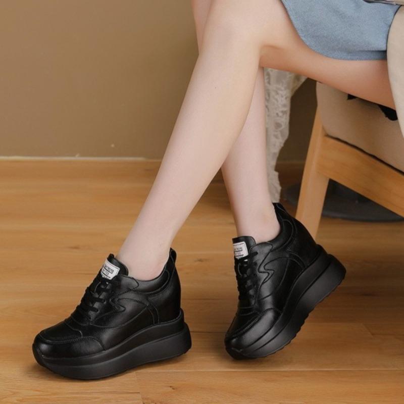 Autumn New Thick Sole Single Shoe with Increased Height Inside Casual White Shoes for Women Platform Sneakers Zapatillas De Muje