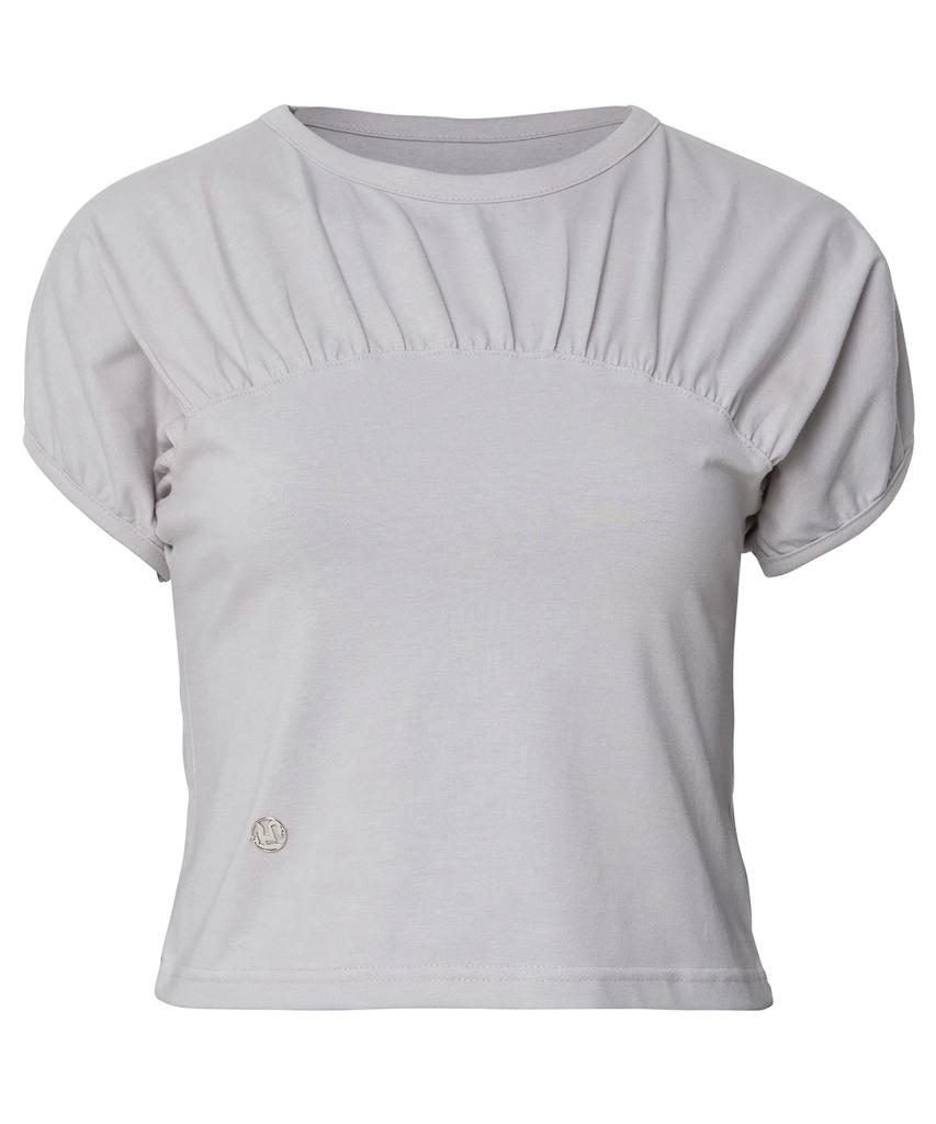 Peulleeoeob Kaya Shirred T-Shirt (Fl-158_Gray)