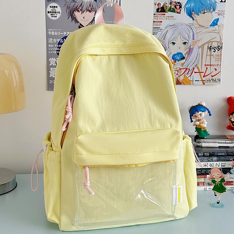 School Bag New College Style Fresh and Sweet Dopamine Candy Color Transparent Bar Junior High School Backpack