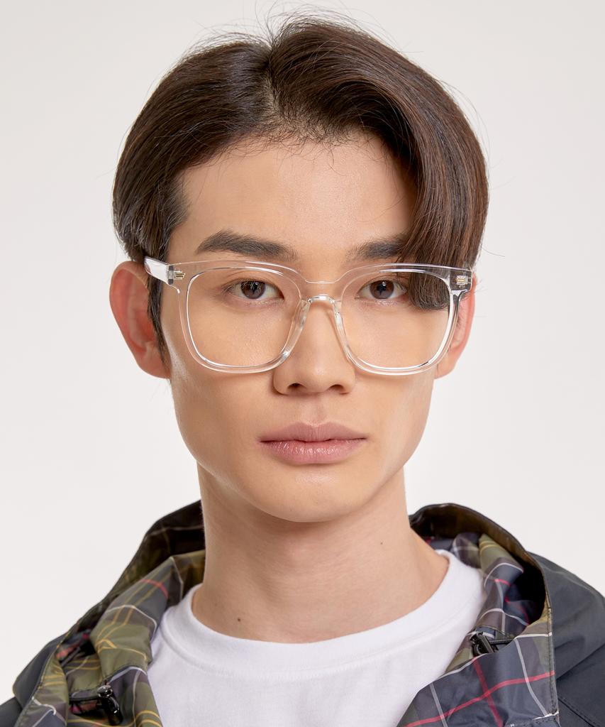 Eseubika Asa-C02 Transparent Horn-Rimmed Glasses Blue Light Blocking