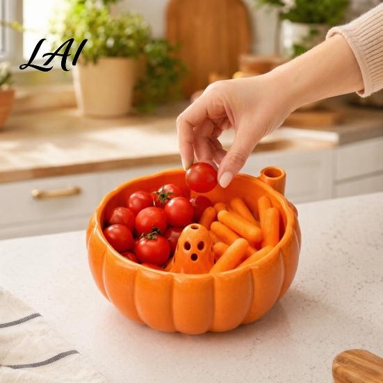 Kitchen Fruit Washing Bowl Halloween Swirl Bowl Ghost Center Berry Wash with 360 Degree Rotating Vortex Decor Spin Function PLA Strainer Basket for